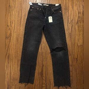 Levi’s “Wedgie” Black Distressed Straight Jeans